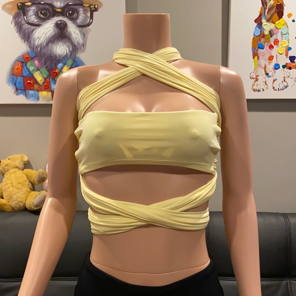 The Seraphina Collection Lemon Multiway Wrap Top Limited Edition Handmade UK S